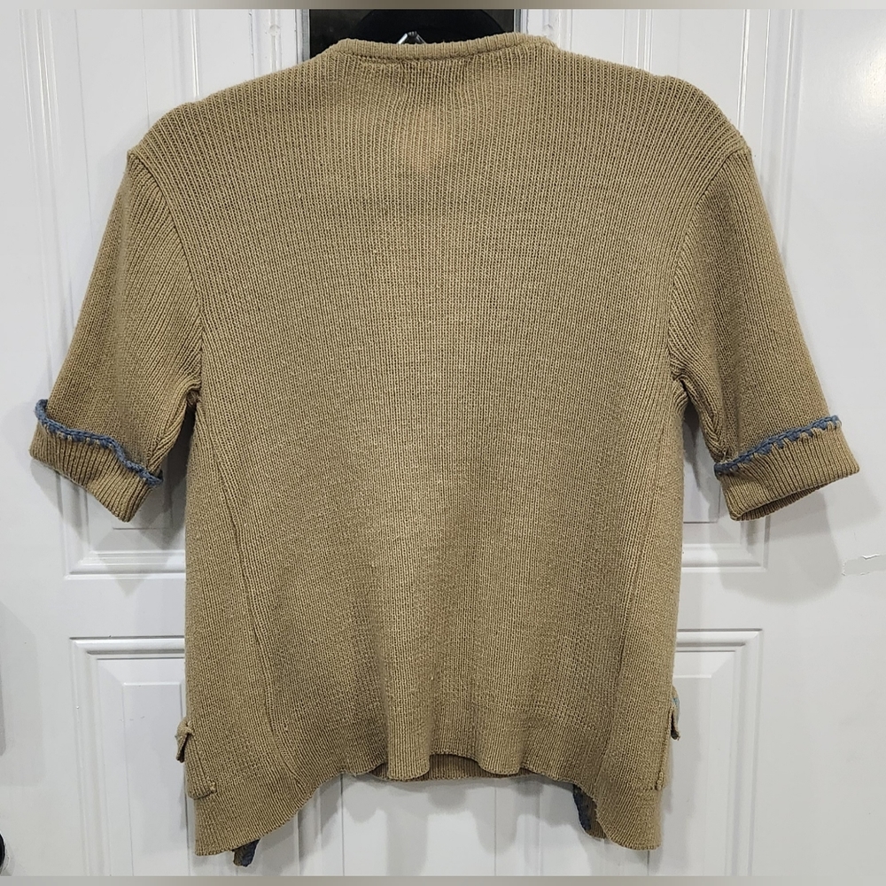 Vintage Noodle Soup beige sweater blouse floral embroidery women's (no s… - Picture 5 of 6